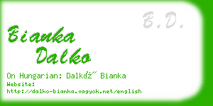 bianka dalko business card